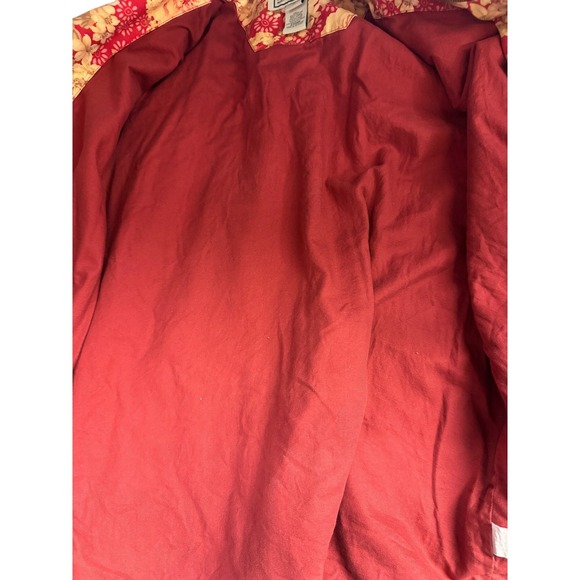 LL Bean Women's 3X Floral Print Cotton Barn Coat Corduroy Collar Vintage 1990s - Picture 7 of 9